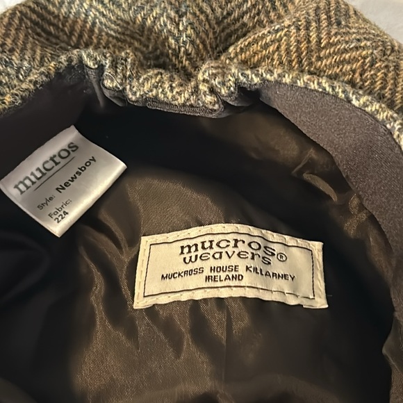 Mucros Weavers Women’s Newsboy Hat Panel Wool Made in Ireland Brown/Tan EUC - Picture 4 of 5